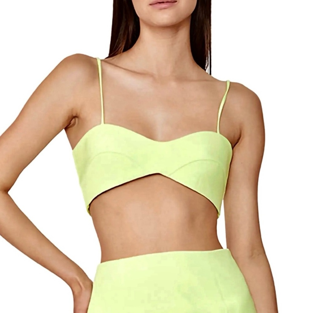 NEW BARDOT GREEN BRALETTE CROP TOP